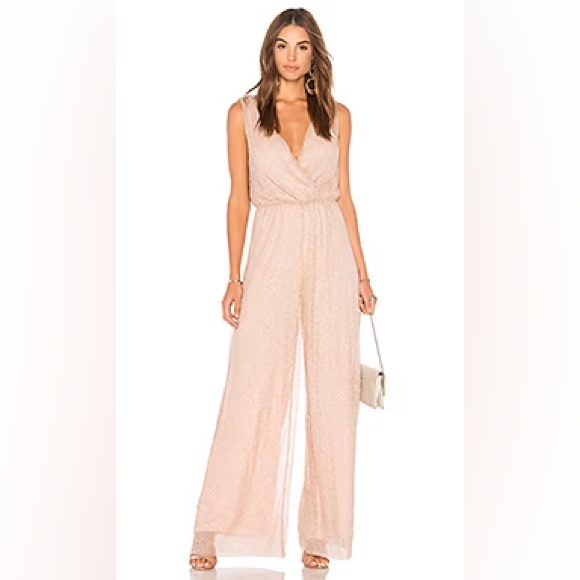 Line & Dot Pants - Line + Dot Revolve Doux Jumpsuit in Ballet Pink NWT Small